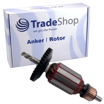 Trade-Shop Anker Rotor Läufer Motor Ersatzteil mit Lüfter kompatibel mit Bosch GSB 501, GSB 600 RE, PSB 600 RE ersetzt 2604011259/2.604.011.259