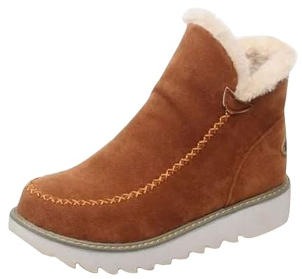 Zapatos de invierno para mujer, forrados cálidos, cómodos, impermeables, botas térmicas planas, botas térmicas de felpa, botas de nieve, botas de tobillo, antideslizantes, para exteriores, botas