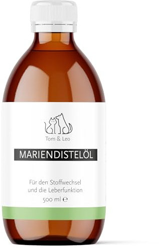 Mariendistelöl 500ml für Hunde, Katzen & Pferde – Premium Naturprodukt - Auch für Barf-Ernährung, Reich an Vitamin E, Omega-6 und Omega-9 – Ideal zur Unterstützung der Gesundheit