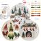 QUANMAITONG Stickset Erwachsene, Weihnachten Stickset für Anfänger, Embroidery Kit, Stick And Poke, Stickbilder Stickrahmen DIY, Kreuzstich Weihnachten Deko (3 Set)
