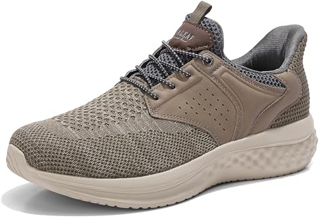ANALEAF Men's Slip-On Trainers Hands-Free Lightweight Casual Walking Shoes | Stretch Collar, Abrasion-Resistant Knit, Stable Traction Outsole