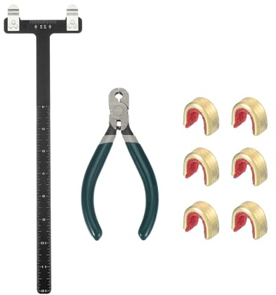 sourcing map Arc de tir à l'arc carré en forme de T Règle Outil Point d'encochage Pince Set de 33 x 9 mm Kit de tir à l'arc Corde Recurve Composée Accessoires de tir à l'arc (Noir)