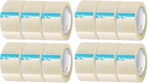 ARVO Packing Tape - Parcel Tape - Tape - 6 Rolls (48mm x 60m) - Clear Tape for Packing Boxes, Secure Sticky Sealing Packaging Tape for Moving House (Pack of 2)