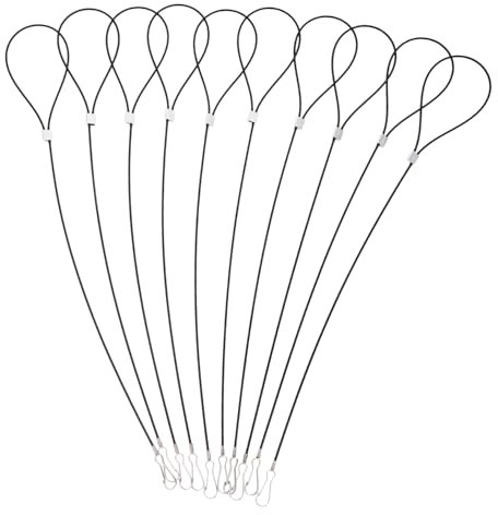 ERINGOGO 10piezas Llaveros Con Cable Inoxidable Robusto Para Pestillo De Puerta y Etiquetas De Equipaje Diseño Minimalista