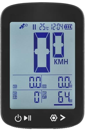 SENECESLI Cykeldator Trådlös GPS, Cykeldator med 3,7V 500mAh -batteri, 5 -stjärnig Positionering, 2,4 Tum FSTN LCD -skärm