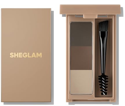 SHEGLAM Puff Brow Palette Eyebrow Powder Waterproof Long Lasting Eyebrow Filler Contour-Brown