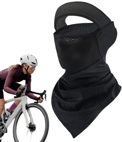 Nybhyjka Solmask – solansiktsskydd utomhus UV-skydd, UPF 50 kylande bandana scarf skyddande skydd för män kvinnor utomhussport camping cykling vandring semester, Mörkgrått, Refer to description