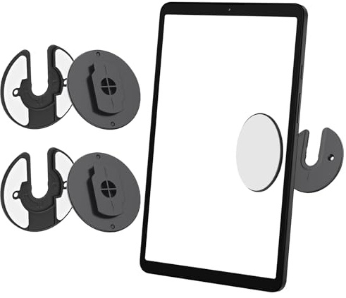 YIWONFU 2 soportes de pared para tableta, rotación de 90°, soporte universal con adhesivo y tornillos, soporte de pared ajustable para tableta, smartphone y lector electrónico, compatible con iPad