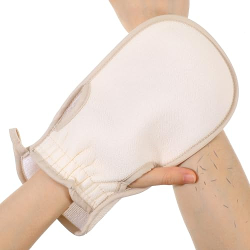 Exfoliating Glove, Korean Exfoliating Mitt with Thumb Holes, Upgraded Deep Exfoliatings Gloves, Body Shower Exfoliator Scrubber, Exfoliator Mitt for Dead Skin Removal, Keratosis Pilaris&Self-Tan Prep