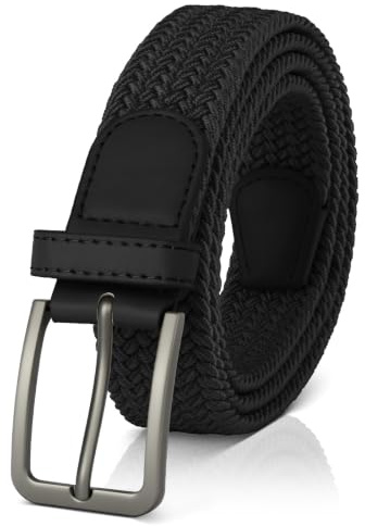 AUYAO Mens Belt, Elastic Braided Stretch Belt for Men Women, Adjustable, Casual Elastic Woven Golf Belts for Jeans Suitable for Work and Travel