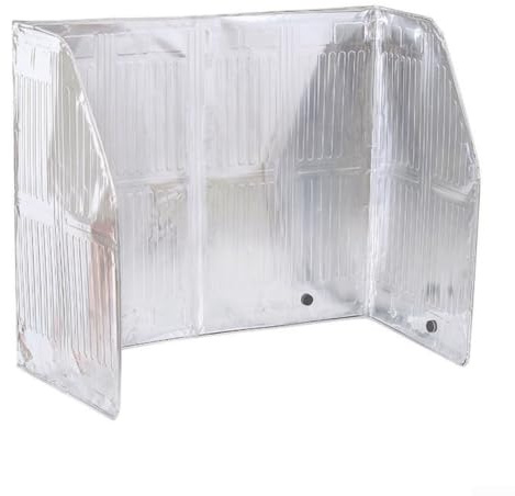 Estufa para protección contra salpicaduras, 120 x 50 cm, plegable, aluminio, para cubrir grasa y aceite, protección contra salpicaduras al freír en sartén y olla, color plateado