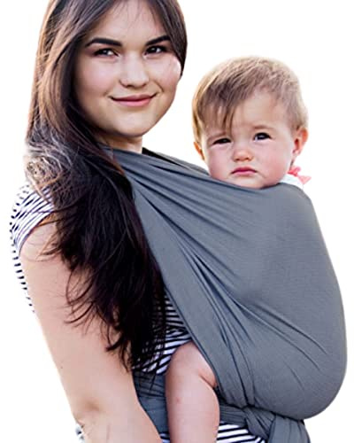 Hoppediz Baby-Tragetuch ab Geburt, Neugeboren bis Kleinkind, ultraleichtes Sommertuch, Hamburg stone 5,40 m