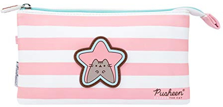 Grupo Erik Estuche 3 Compartimentos - Estuche Escolar │ Estuche Pusheen Rose Collection Vuelta al Cole - Producto con Licencia Oficial