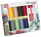 Gütermann creativ Nähfaden-Set mit 10 Spulen Allesnäher 100 m in verschiedenen Farben + einem Textil-Fixierstift
