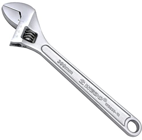 WEDO Llave inglesa ajustable de 4 pulgadas, llave inglesa ajustable, acero CR-V, forjado, par fuerte, tratamiento térmico, cromado superficial, plata, 100 mm
