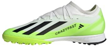 adidas Unisex X Crazyfast.3 Turf Boots Fußballschuhe, Cloud White/Core Black/Lucid Lemon, 44 EU