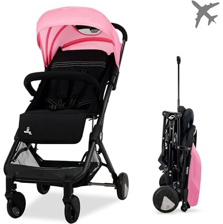 Asalvo Poussette Flight - Noir - Rose, Stroller, Baby/Travel, Rose