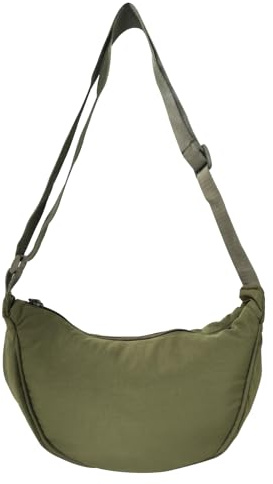 GoPaw Crescent Bag pour Femme, Sac à Bandoulière en Nylon pour Femme, Sac à Bandoulière en Nylon avec Fermeture éclair, Sac à Boulette Avec Sangle Réglable, Sac à Main Portable Crescent