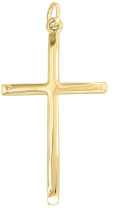 forme di Lucchetta - Echtes 18K Gold Christliches Kreuz Anhänger | für Männer und Frauen | für Kette bis zu 4mm