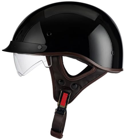 Motorrad Halbschalen Halbhelm Halbschalenhelm Baseball Cap Motorradhelm Mit ECE-Zulassung Jet-Helm Roller-Helm Mit Sonnenblende Cruiser Chopper Scooter Helm 1,XXL:63-64CM