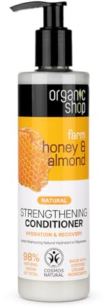 Organic Shop Honey & Almond Strengthening Conditioner, Hydrate Moisturizing Restorer, Softens and Deeply Hydrates Dry Damaged Hair, Paraben-Free, Sulfate-Free Surfactants. 100% Vegan - Organic