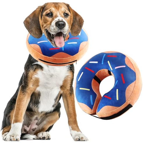 Shyllin Uppblåsbart halsband hund & halsband katt, halsband hund med justerbart kardborreband, hundhalsband, lämplig för operationer eller sårläkning, läckageskydd