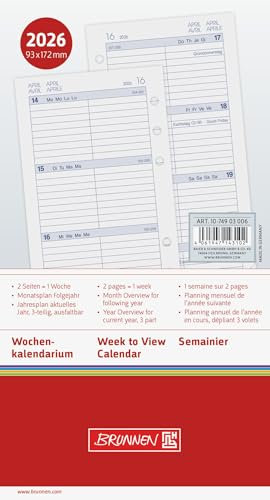 BRUNNEN Wochenkalendarium FILIUS 2026 | 93×172 mm