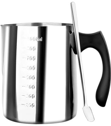 BDHYYM 900 ml Wachsschmelztopf mit Metalllöffel Schmelztopf, graduiert, mit ABS hitzebeständigem Griff wachs schmelztopf, zum Schmelzen von Kerzen für die Kerzenherstellung