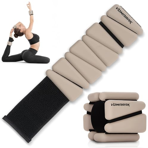VOMARAK Wrist & Ankle Weights, Adjustable Weights for Women, Leg Weights, Pilates Equipment, Gym Equipment, Home Weights Set of 2 (1lb each)