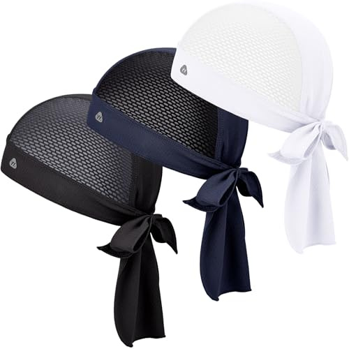 YANIKY Bandana deportiva con protección de cuello alargada, pañuelo para la cabeza para hombre y mujer, paquete múltiple transpirable como gorro interior, Durag para exterior, correr, trabajo