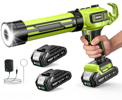 Taskstar Pistola Silicona con 2-Baterías y Luz-LED, Sin Escobillas Mejorado