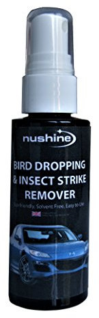 Nushine, spray per rimozione escrementi di uccelli e insetti, 50 ml (formula eco-compatibile)