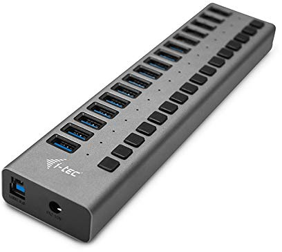 i-tec USB 3.0 16 Ports USB Charger HUB with Power Adapter 90W 16x USB 3.0 Charging Ports for Windows MacOS Linux