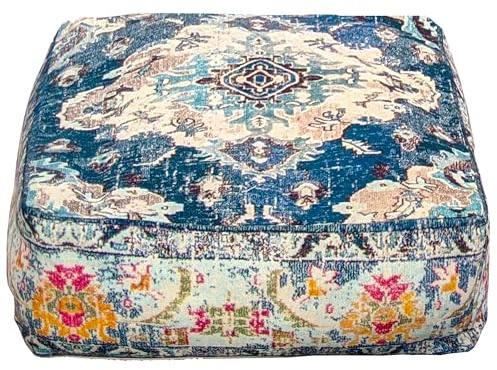 Mandala Life ART Fodera per Cuscino da Pavimento Quadrato Bohémien - 60x20 cm - 100% Cotone - Custodia Pouf per Pouf per Soggiorno, Camera da Letto, Patio e Altro