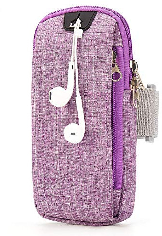 Running Armband for iPhone 14/14 Pro/13/13 Pro/12/12 Pro/XS/XR/X/8/7 Plus Up to 6.5, Cell Phone Holder Bag Sports Armband with Headphone Slot for Gym, Biking, Jogging