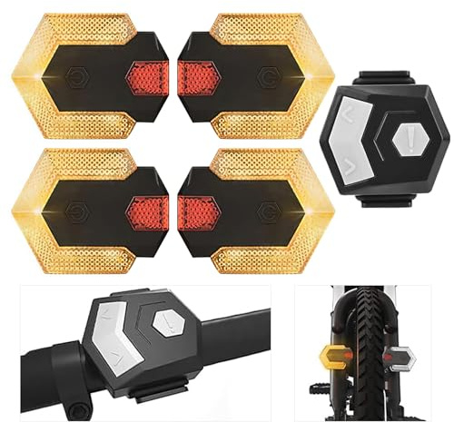 Bike Tail Light with Turn Signals, Bike Turn Signals Front and Back,Bright Bicycle LED Warning Rear Lights, Wireless Remote Control Waterproof Bike Tail Light for Road Bicycle, Electric Bike, Scooter