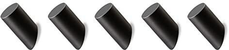 hicoosee Ganchos Percheros de Madera, Ganchos de Montaje en Pared Negro para Colgar Abrigos, Chaquetas, Sombreros, Bolsos 5PCS