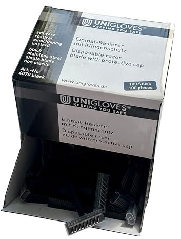 100 Stück Einmal-Rasierer, 1 Klinge - Qualität Einmal Rasierer Einwegrasierer einklinge einschneidig schwarz, Tattoo