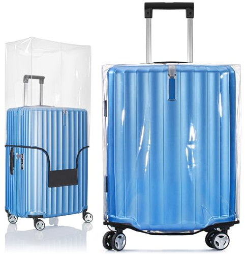 BlueCosto Housse de Valise – 22 Pouces / 56 cm, Housse de Protection en PVC Transparent pour Sacs à Main avec Une Taille de 56 à 58,5 cm – Premium-Reisezubehör pour la Housse de Protection