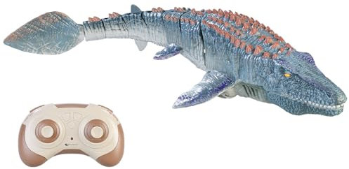 Playtastic Dinosaurier: Ferngesteuerter Mosasaurus für Wasser, mit Wassersprüh-Funktion, 40 cm (Mosasaurus Spielzeug, Wasser Dinosaurier Spielzeug, Ferngesteuertes Boot)