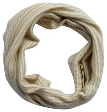 Lilano, Écharpe tube pour enfant, 70 % laine (kbT), 30 % soie, 210 g/m², Sable/couleur neutre, 4-10 ans