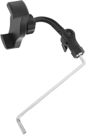 Abaodam Support de Téléphone pour Saxophone Clip Robuste en Abs et Acier Inoxydable, Design Portable Noir pour Sessions de Pratique et Apprentissage