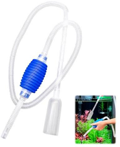 150cm Sifone per La Pulizia Dell'acquario con Tubo 110cm, Pompa Manuale 11,5cm, Testa Lavaghiaia 8,5cm, Tubo di Scarico 10cm per Pulizia Acquario Acqua
