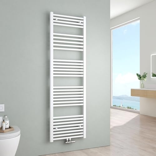 S'AFIELINA Badheizkörper Weiß 160x50 cm, Handtuchheizkörper Seitenanschluss, Mittelanschluss, Badheizkörper Handtuchwärmer für Badezimmer, Wärmeleistung 654 W, wassergeführt, nicht elektrisch