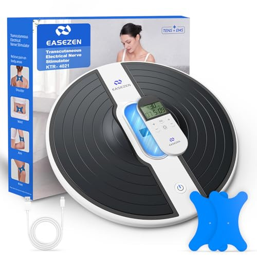 EMS Foot Massager for Pain and Circulation, Rechargeable Medic Foot Circulation Booster with 10 Modes & 20 Intensities, 2 Body Pads, Relieve Plantar Fasciitis, Feet & Ankles Swelling, Cramps