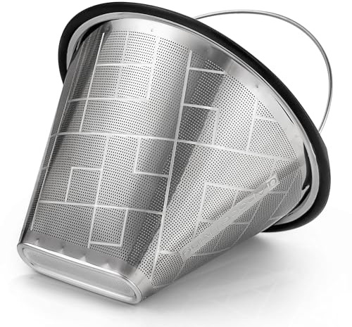 Filtro de café reutilizable #4 para máquinas de café Technivorm Moccamaster KBGV y KBT - Malla de acero inoxidable, filtro de metal duradero para una preparación sostenible