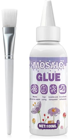 Pegamento Plastico Extrafuerte, Cola Para Mosaicos, Transparente Cola Mosaico para Vidrio, Adherencia Súper Fuerte, Adecuada para Mosaicos, Jarrones Vidrio, Posavasos Arte Bricolaje, 100ml