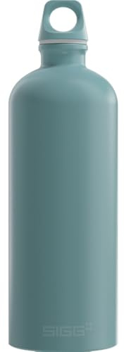 Sigg - Alu Trinkflasche - Traveller Morning Blue - Swiss Made - Klimaneutral Zertifiziert - Für Kohlensäurehaltige Getränke Geeignet - Auslaufsicher - Federleicht - BPA-frei - Outdoor - Blau - 1L