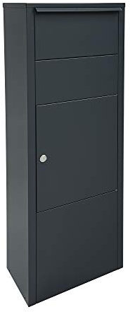 ME-FA MEFA Paketbriefkasten Hazel 477 grau (Briefkasten groß, spezieller Einwurf, Post, Päckchen, 104,3 x 38,5 x 23 cm) 477550M