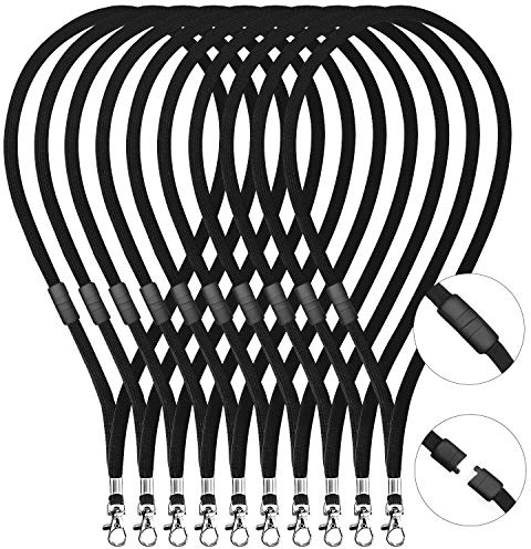 Fushing 45cm Nackenband Schlüsselband mit Sicherheitsverschluss und Swivel Schließe für ID-Karten, Abzeichen, Schlüssel, Mitarbeiter, Besucher, usw